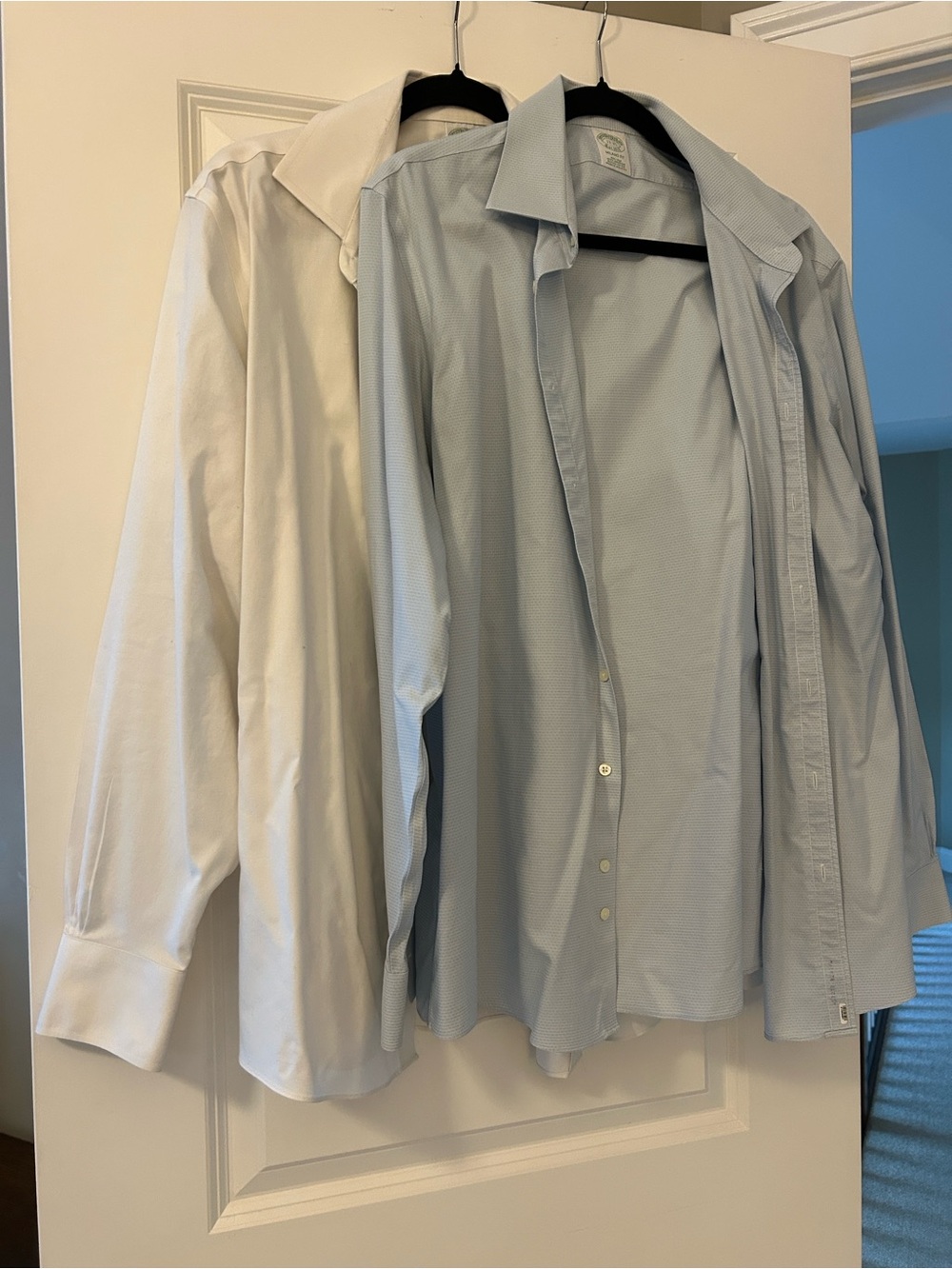 Pair of Brooks Brothers Milano Fit White Dress Shirts
